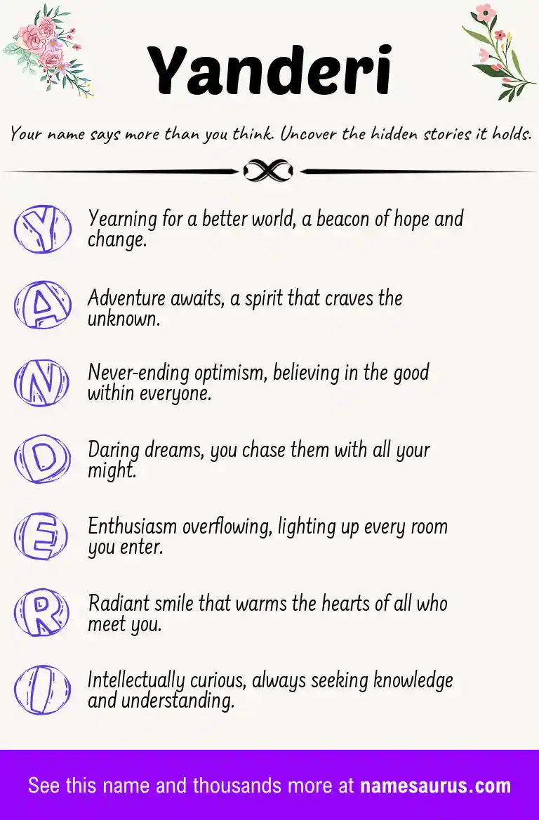 Acrostic poem about Yanderi.