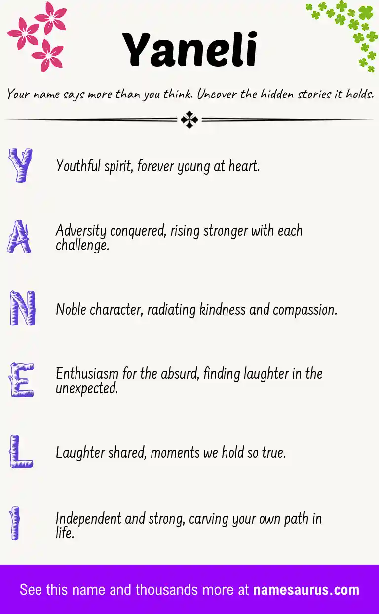 Acrostic poem about Yaneli.