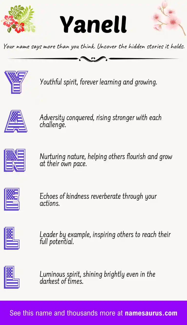 Acrostic poem about Yanell.