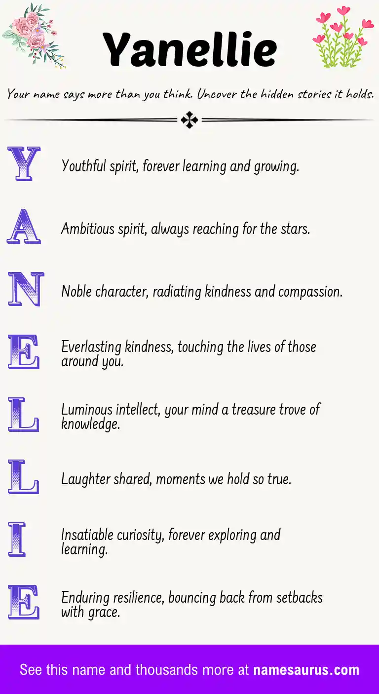 Acrostic poem about Yanellie.