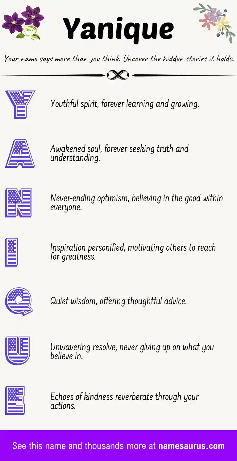 Acrostic poem about Yanique.