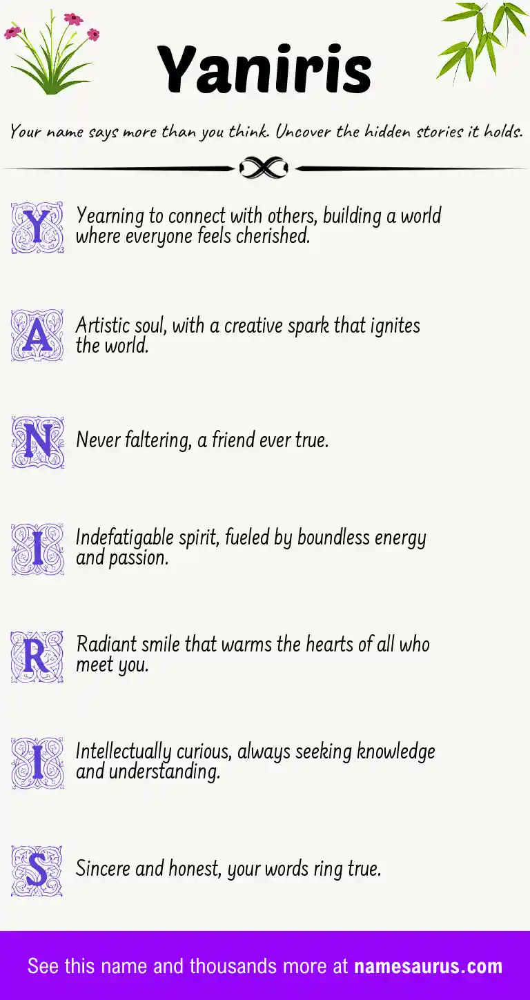Acrostic poem about Yaniris.