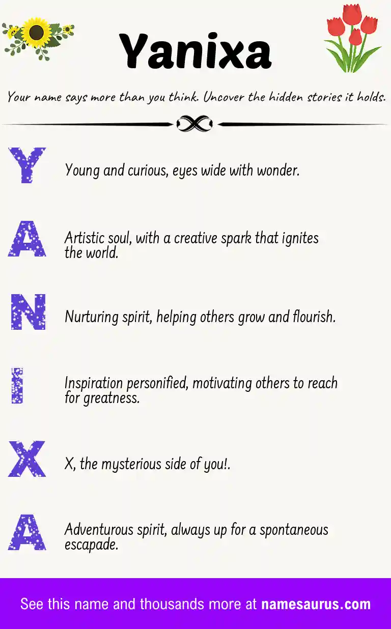 Acrostic poem about Yanixa.