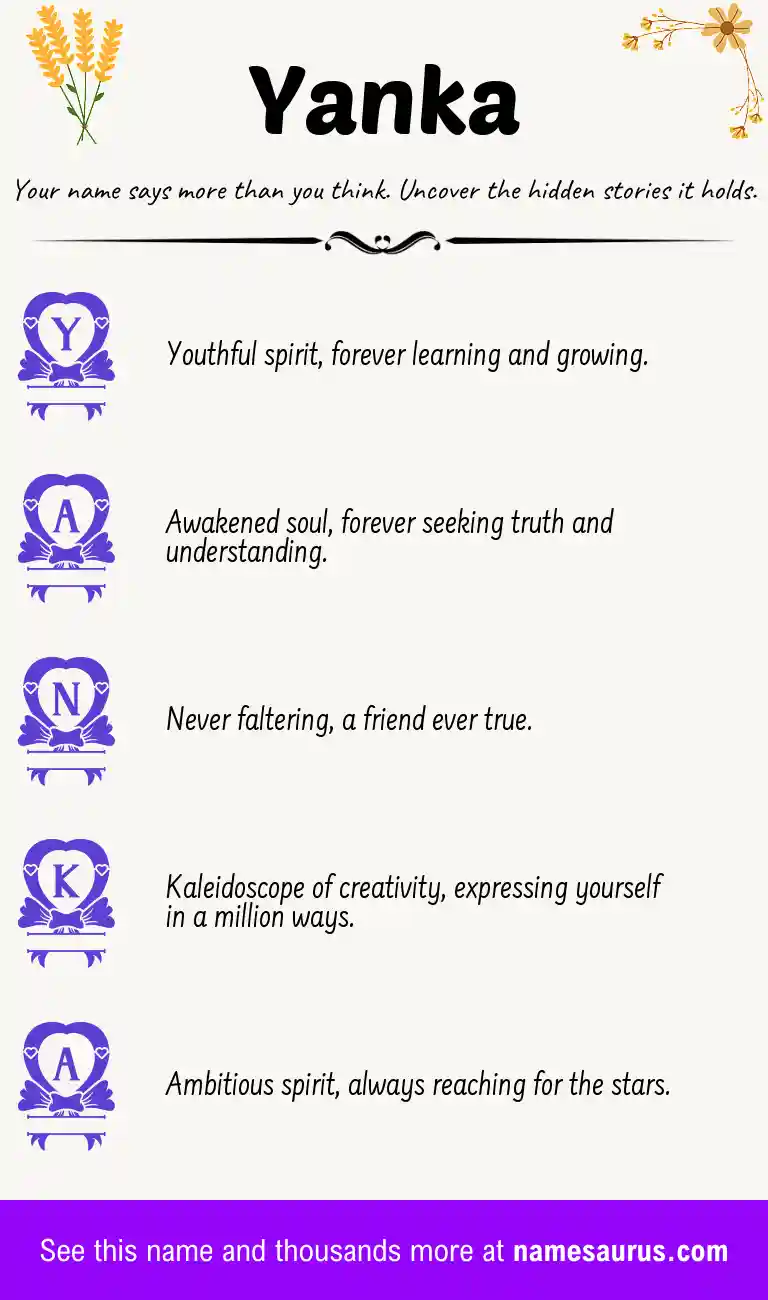 Acrostic poem about Yanka.