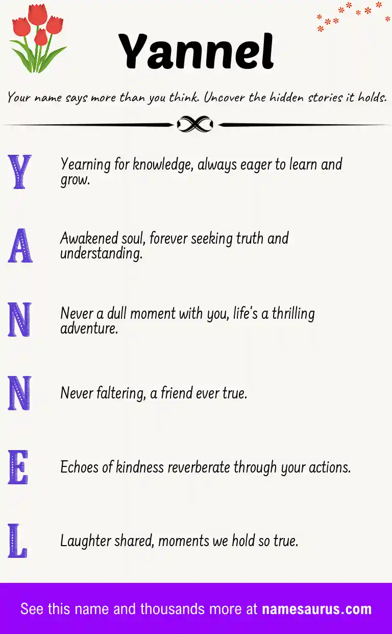 Acrostic poem about Yannel.