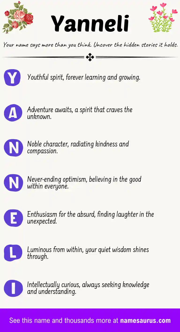 Acrostic poem about Yanneli.