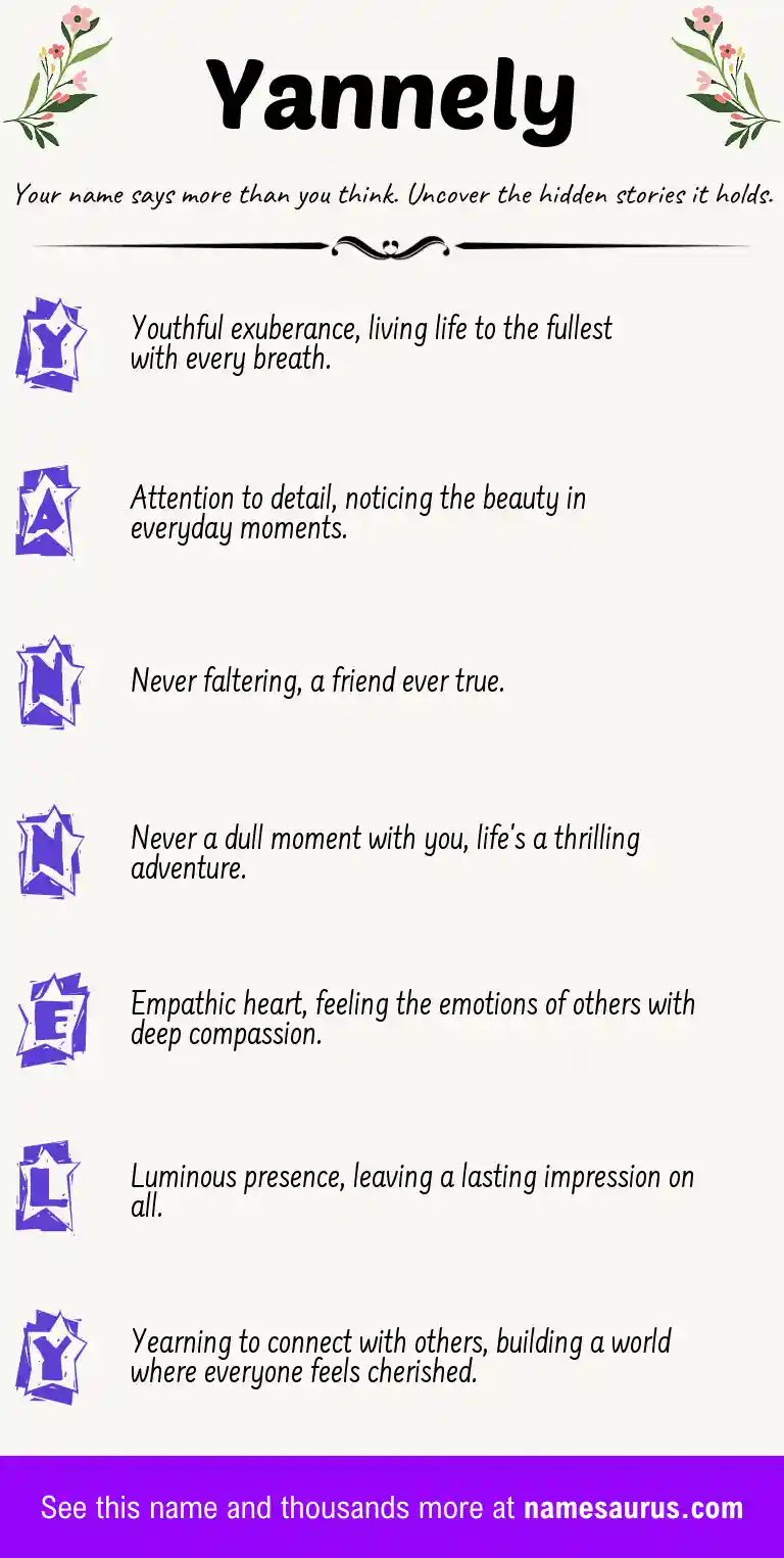 Acrostic poem about Yannely.