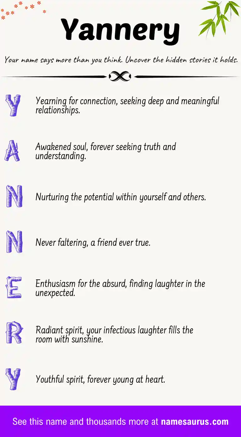 Acrostic poem about Yannery.