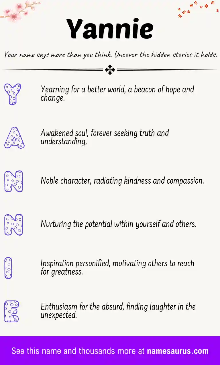 Acrostic poem about Yannie.