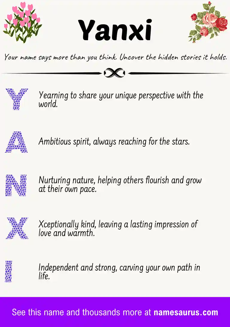 Acrostic poem about Yanxi.