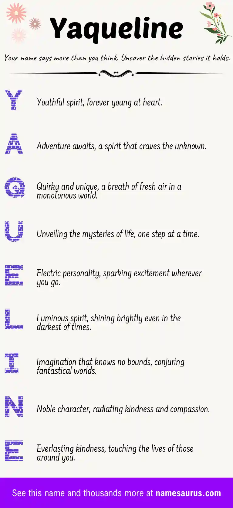 Acrostic poem about Yaqueline.