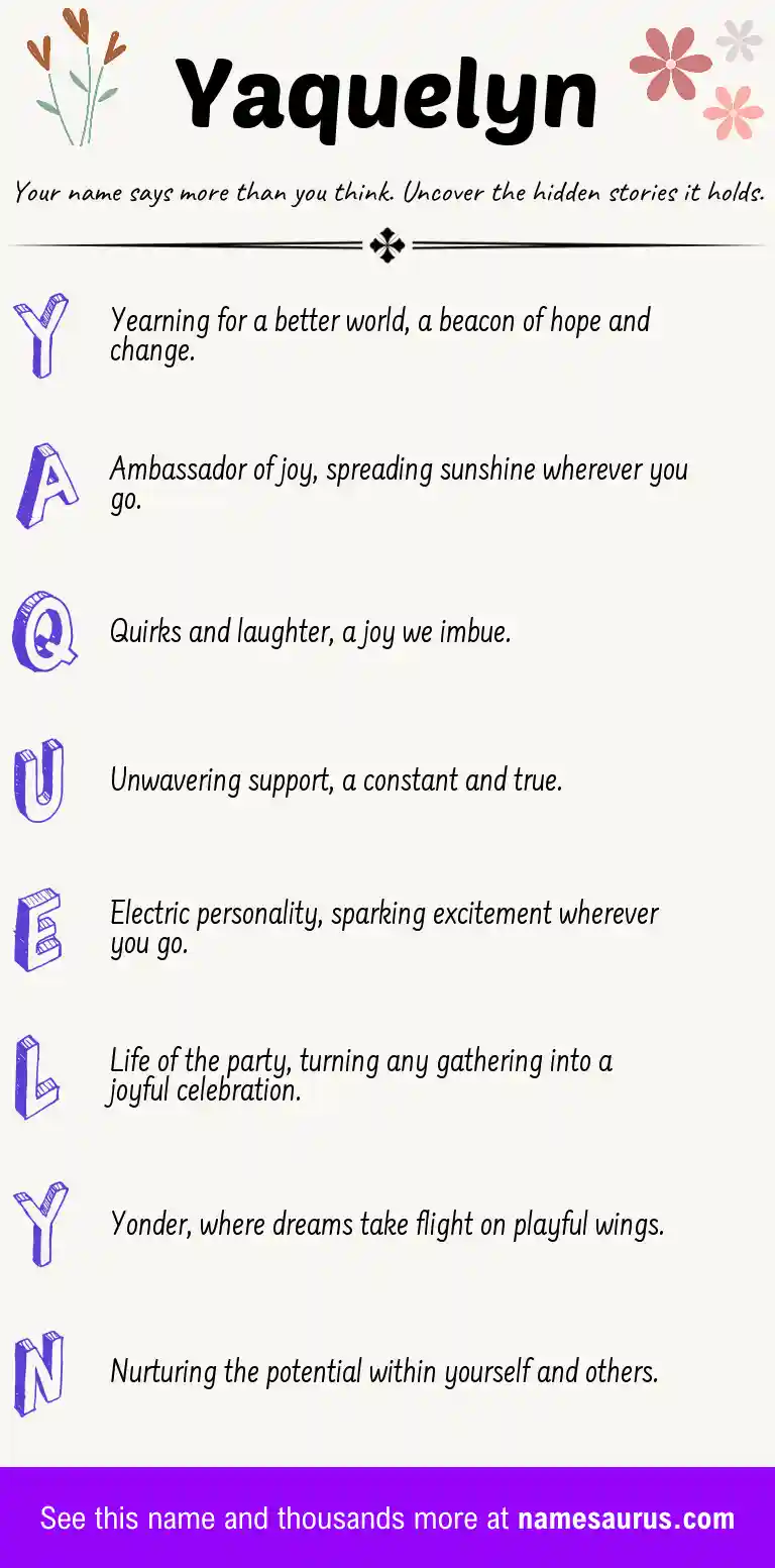 Acrostic poem about Yaquelyn.