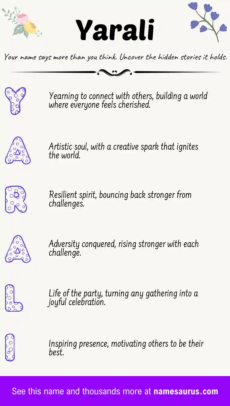 Acrostic poem about Yarali.