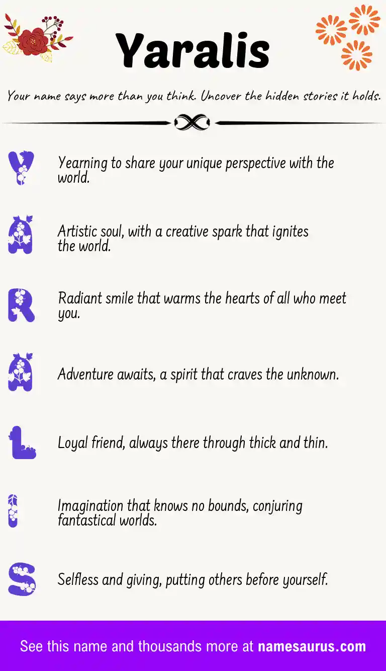 Acrostic poem about Yaralis.