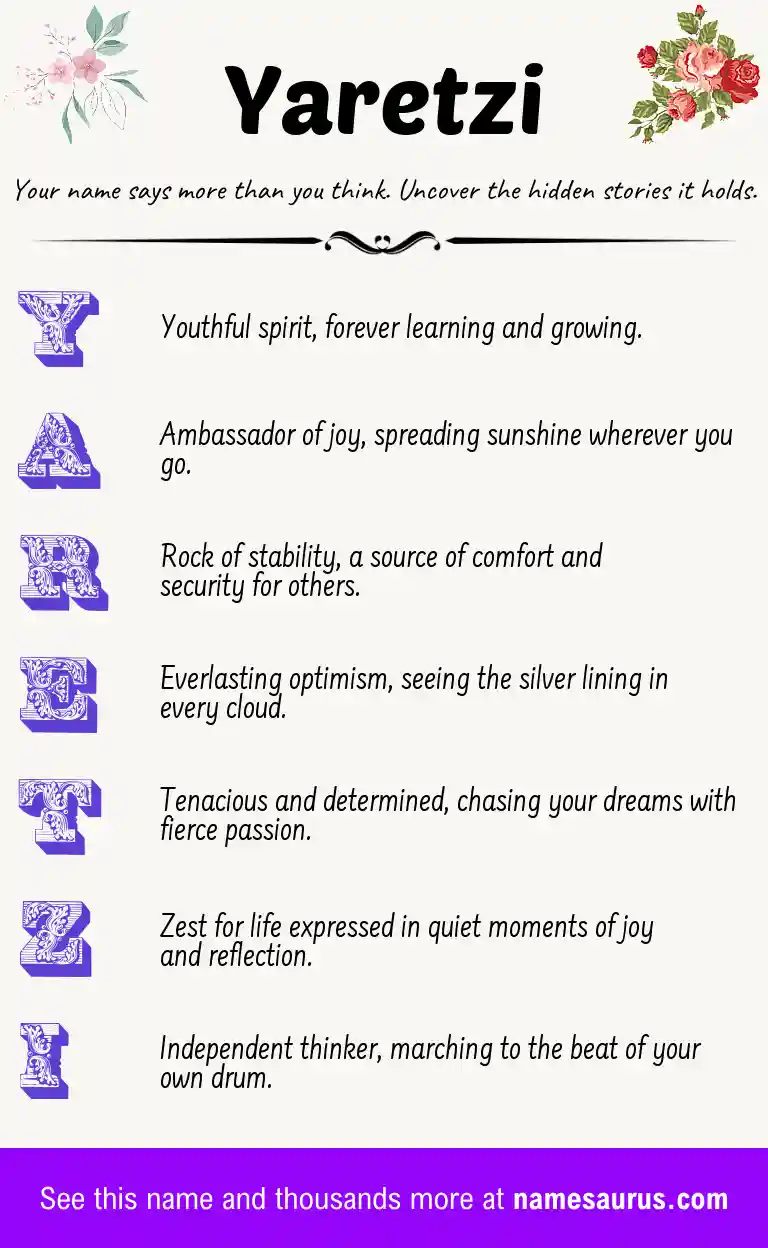 Acrostic poem about Yaretzi.