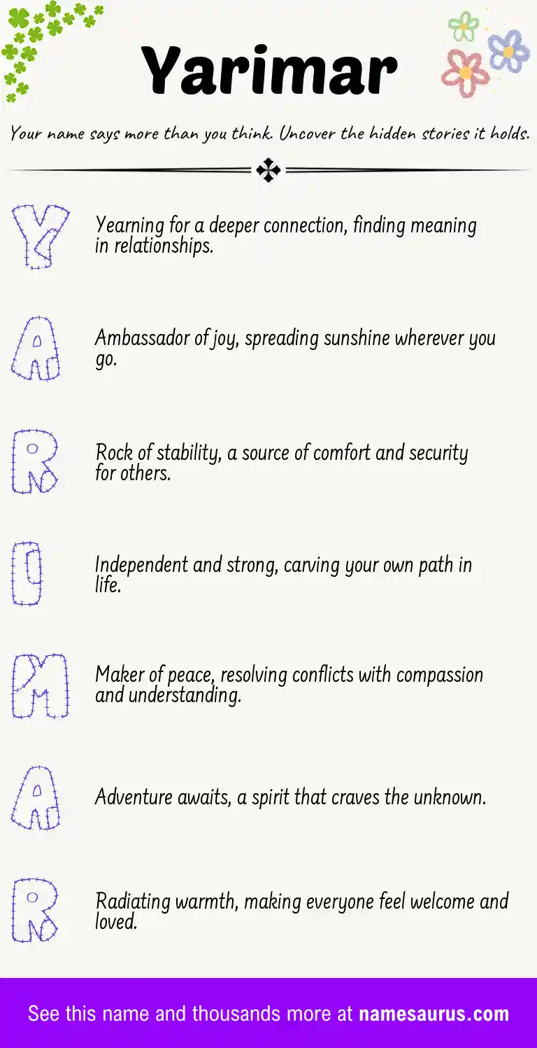 Acrostic poem about Yarimar.