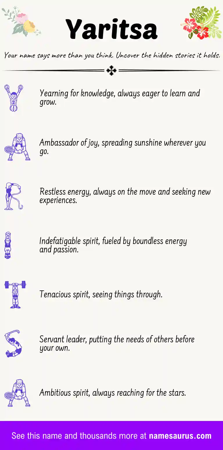 Acrostic poem about Yaritsa.