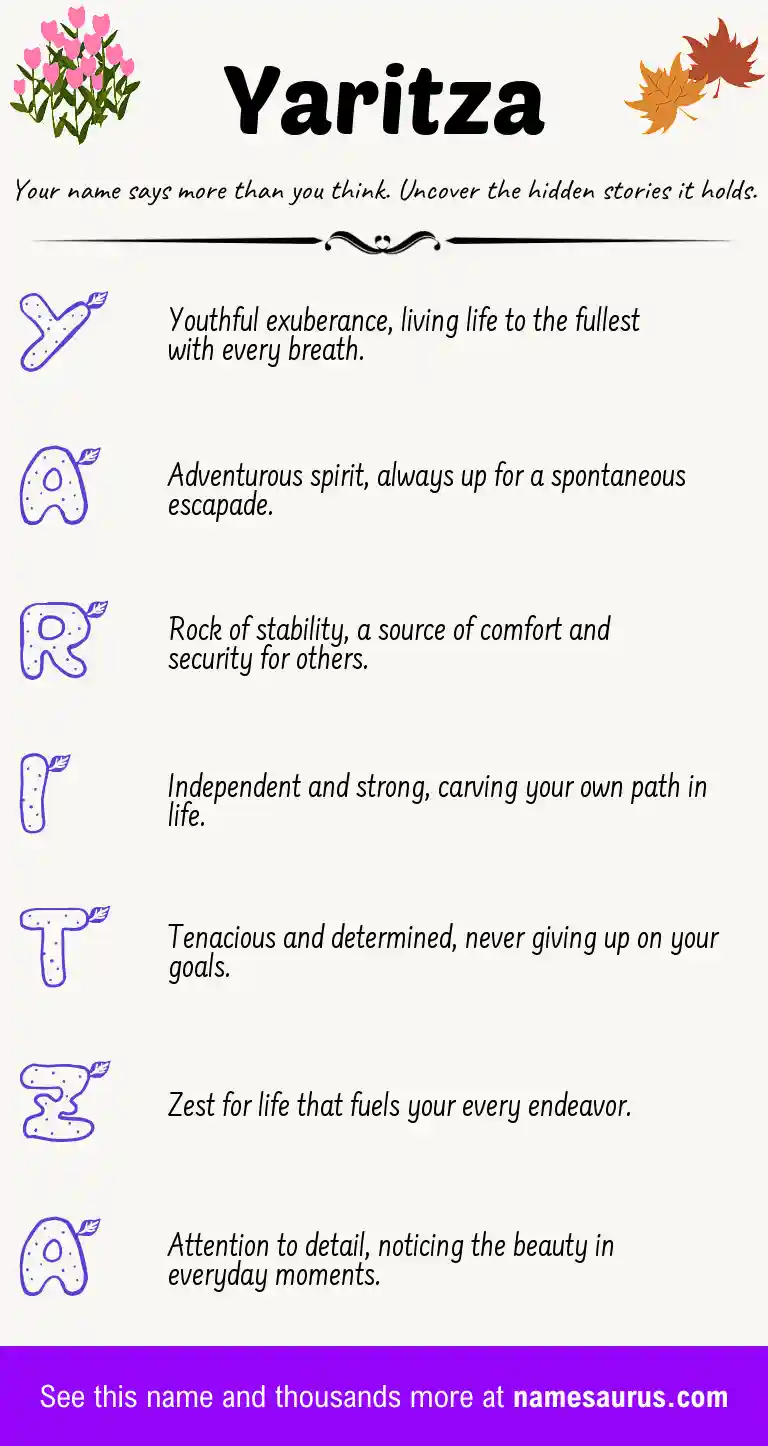 Acrostic poem about Yaritza.