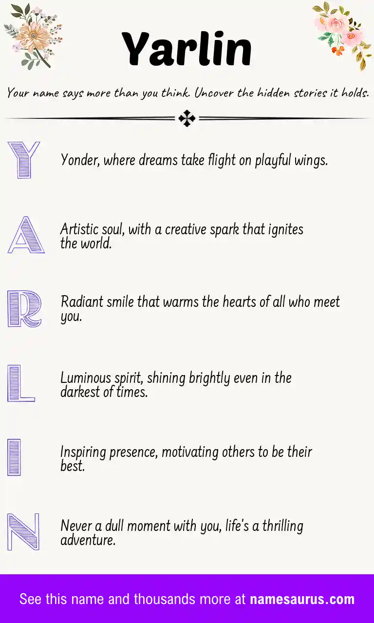 Acrostic poem about Yarlin.