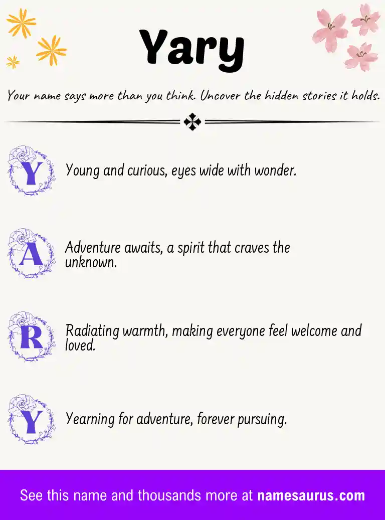 Acrostic poem about Yary.