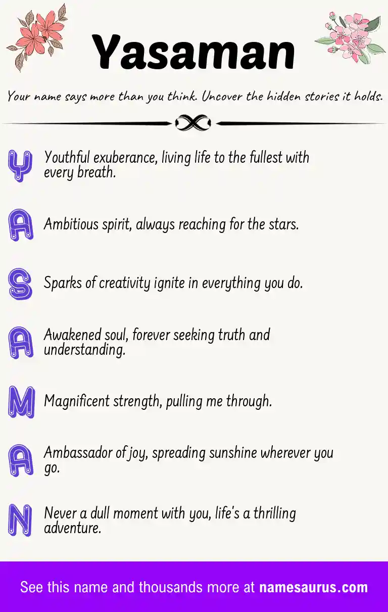 Acrostic poem about Yasaman.