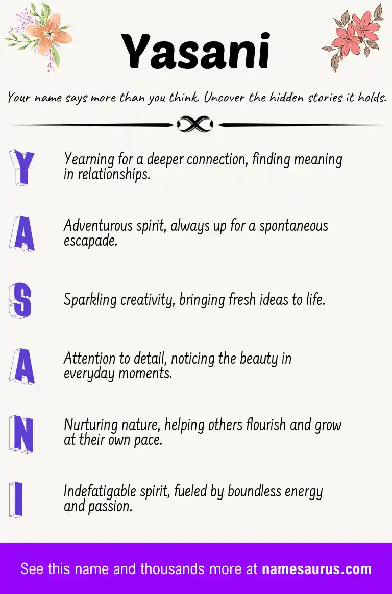 Acrostic poem about Yasani.