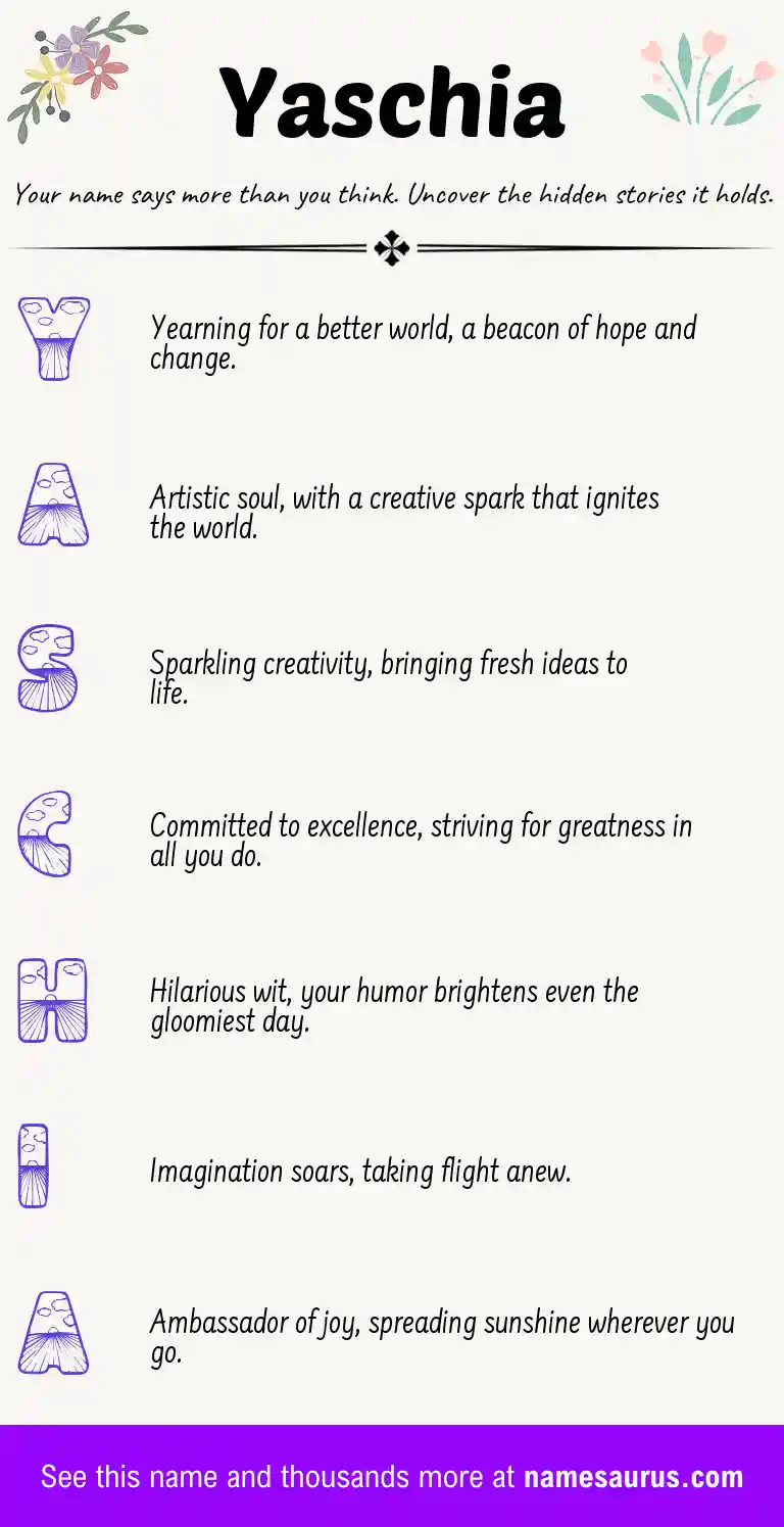 Acrostic poem about Yaschia.