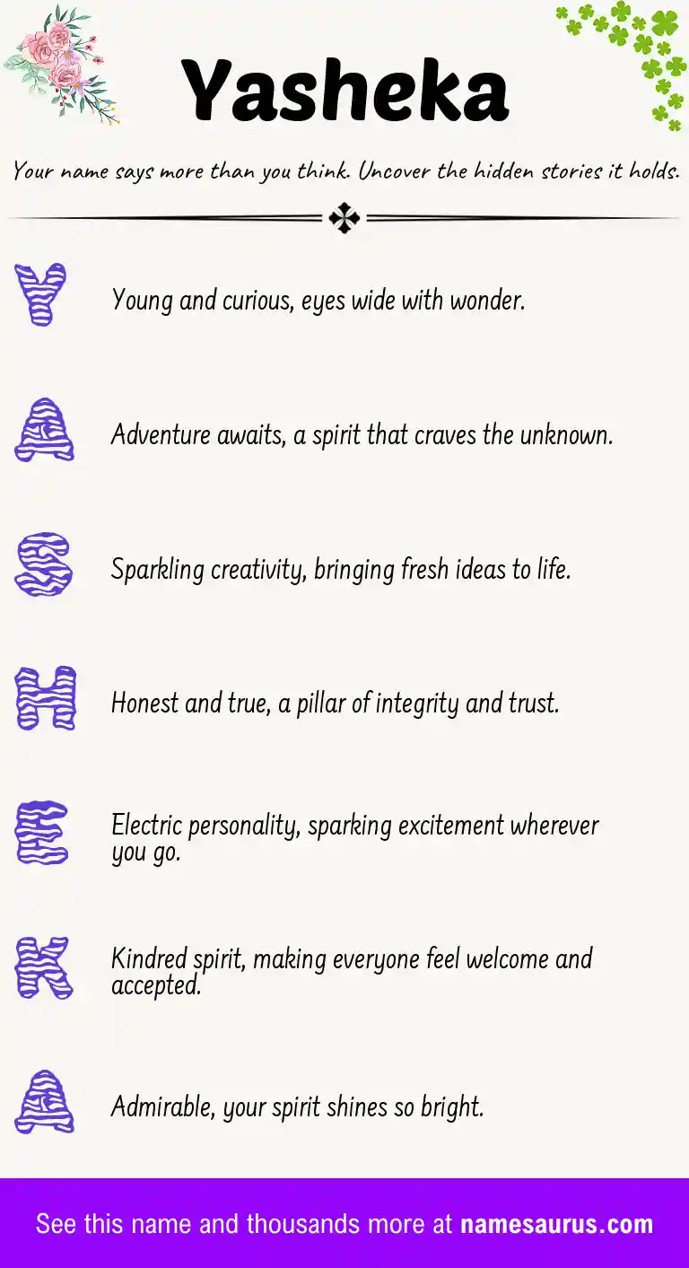 Acrostic poem about Yasheka.