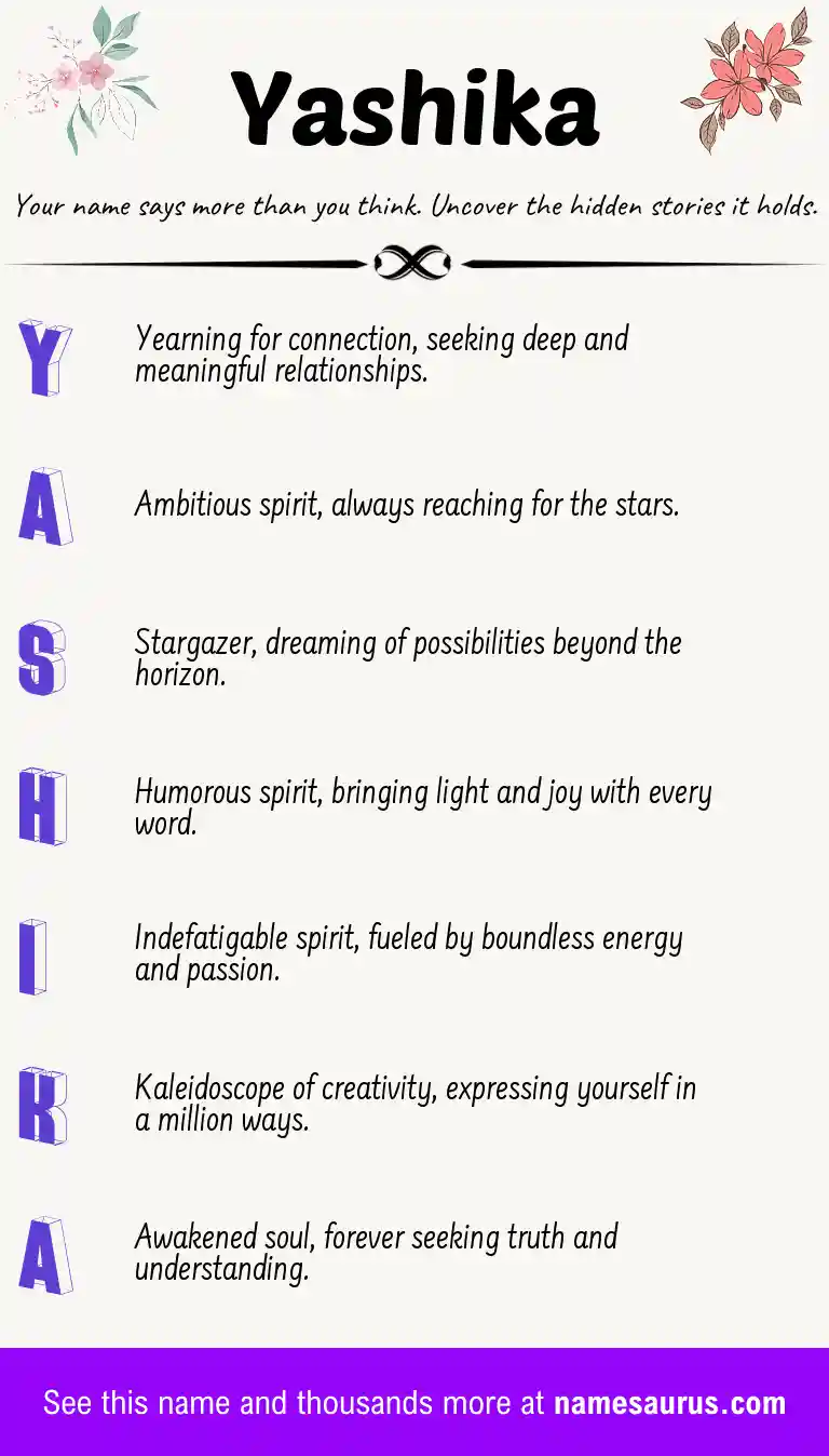 Acrostic poem about Yashika.