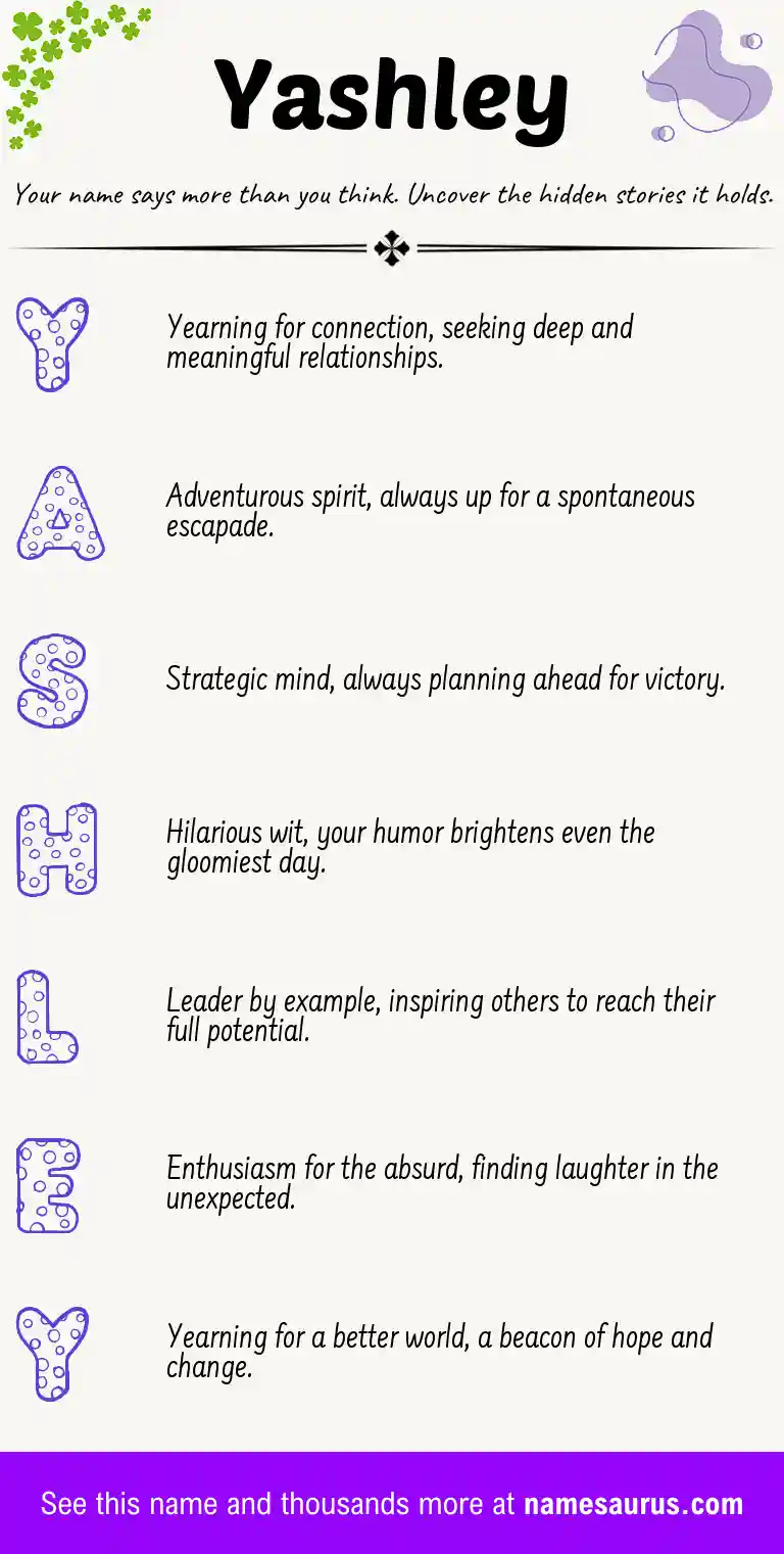 Acrostic poem about Yashley.