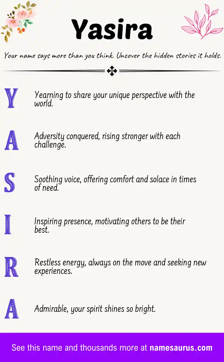 Acrostic poem about Yasira.