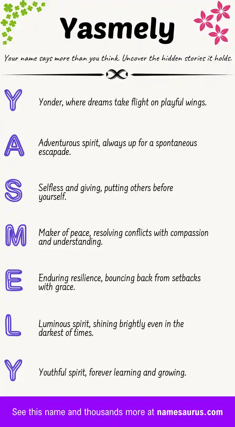 Acrostic poem about Yasmely.