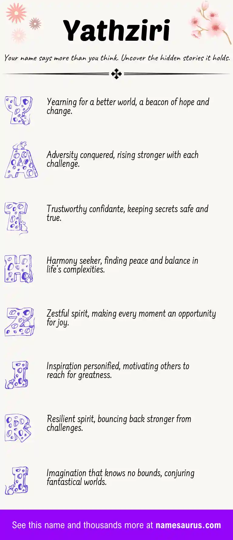 Acrostic poem about Yathziri.