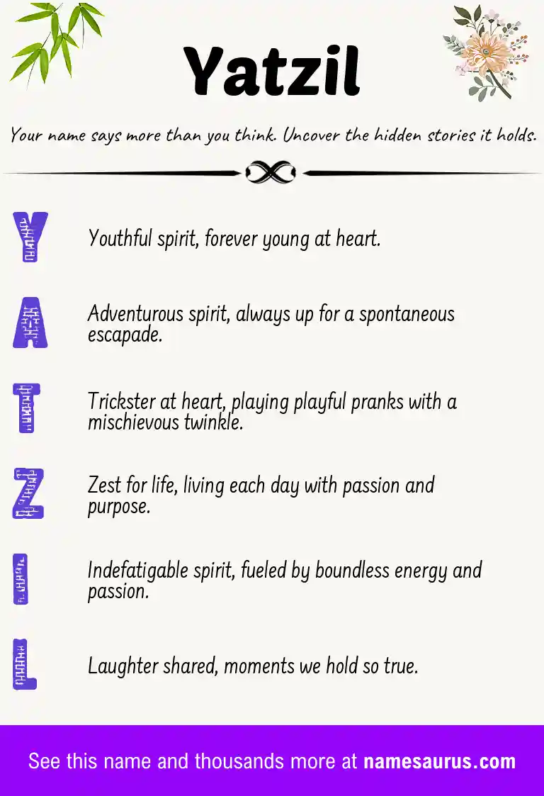 Acrostic poem about Yatzil.