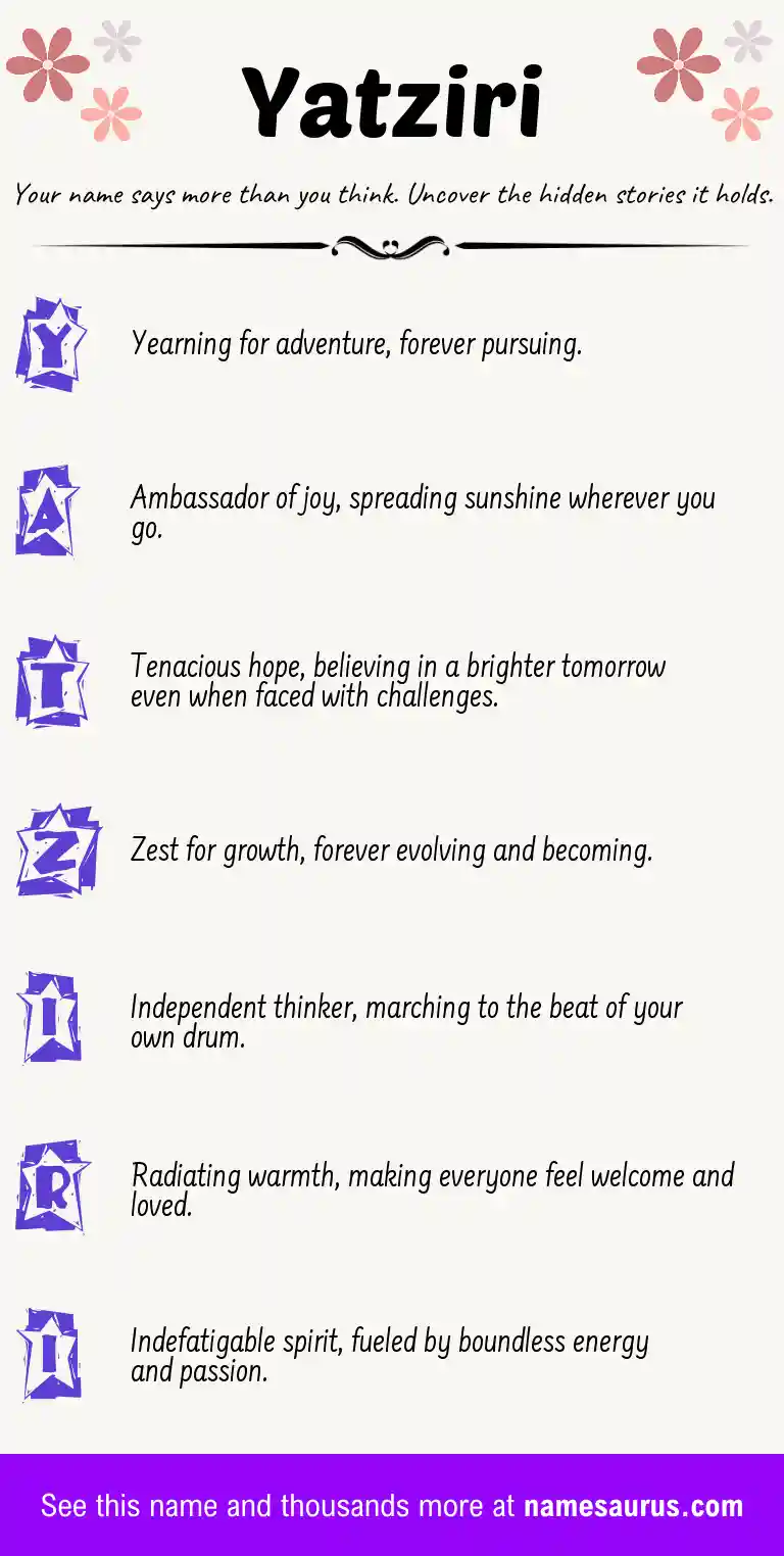 Acrostic poem about Yatziri.
