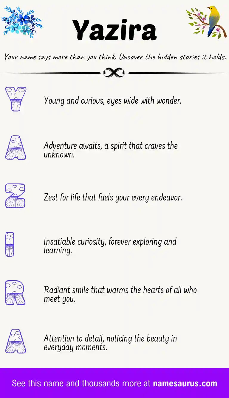 Acrostic poem about Yazira.
