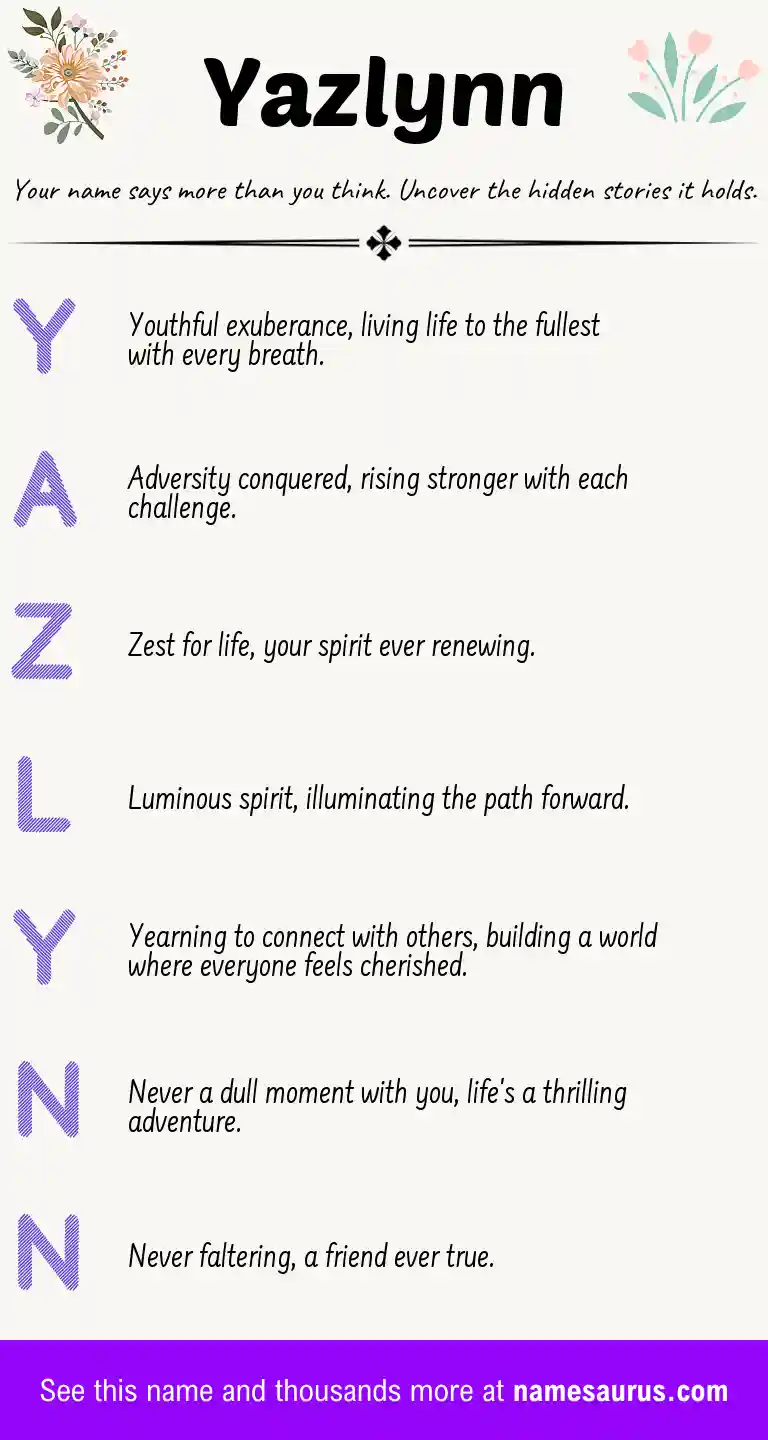 Acrostic poem about Yazlynn.