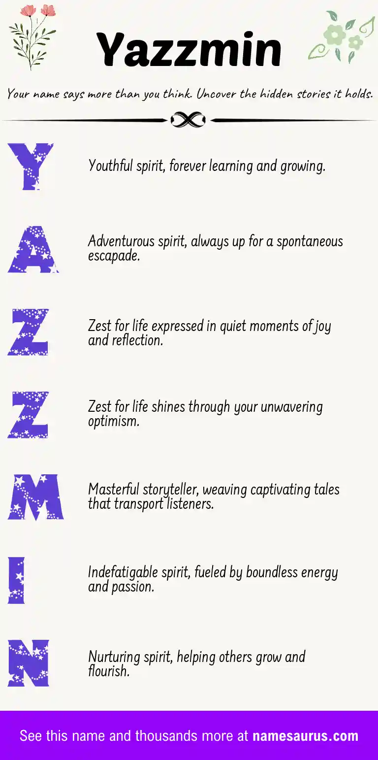 Acrostic poem about Yazzmin.