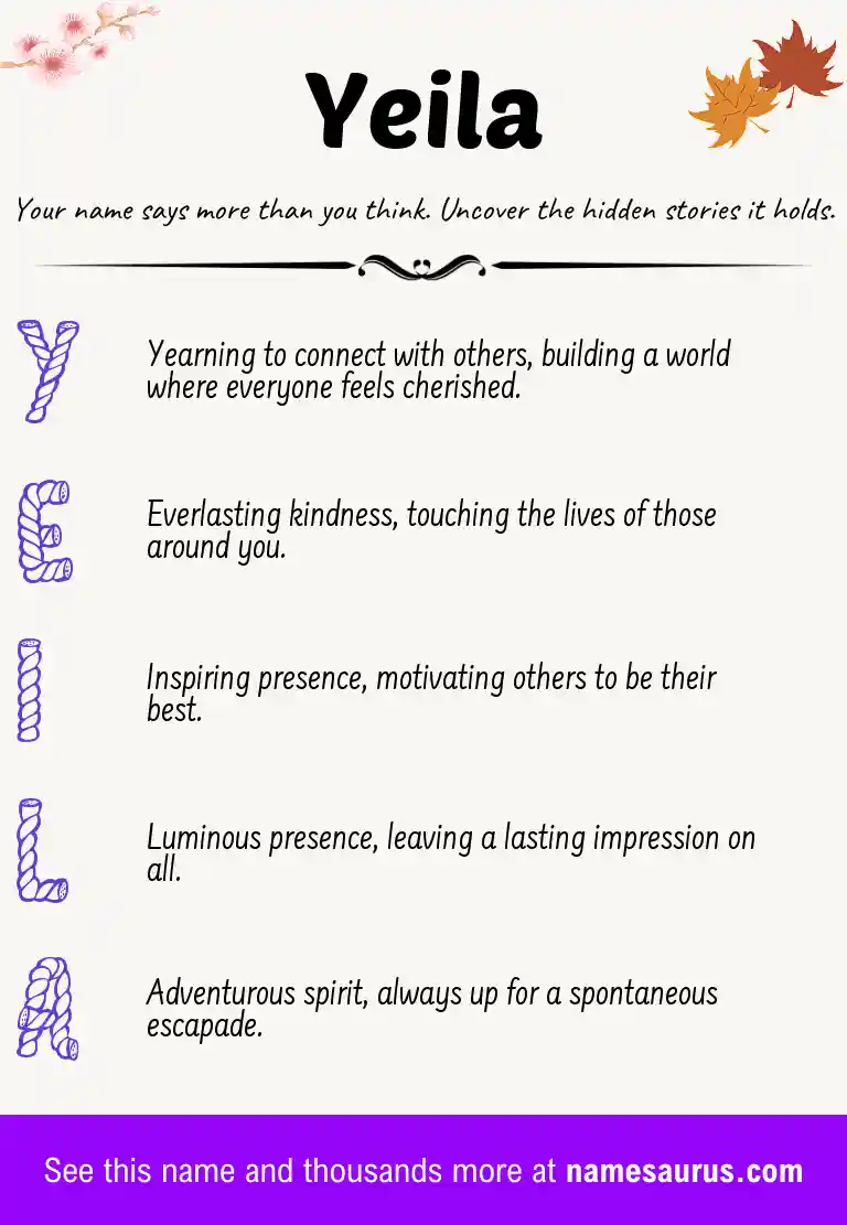 Acrostic poem about Yeila.