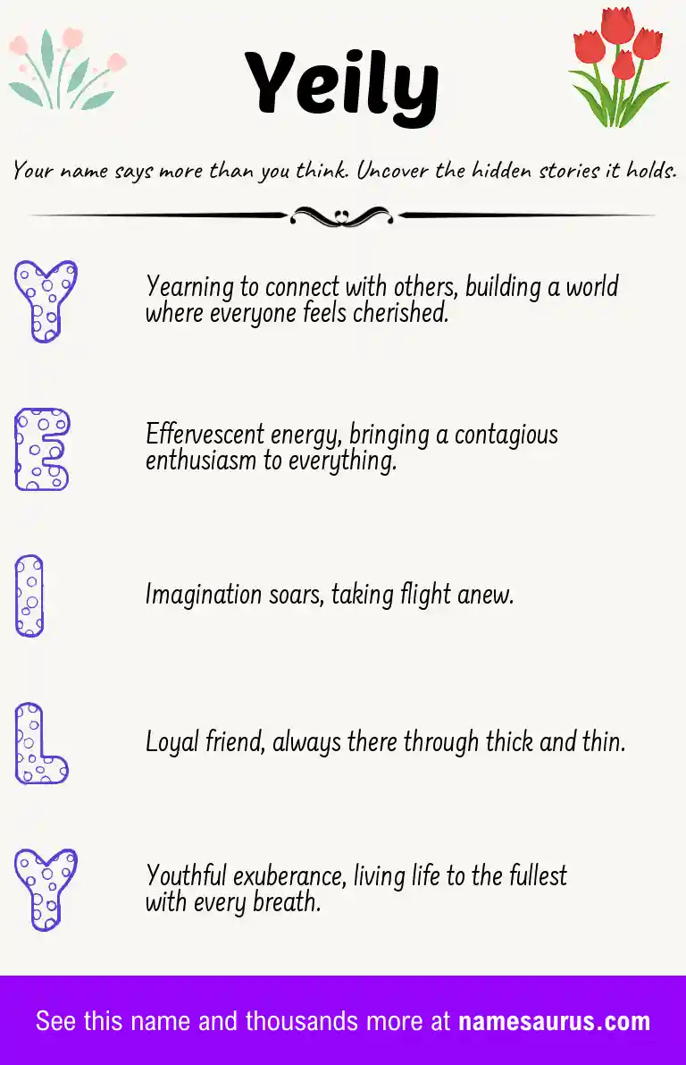 Acrostic poem about Yeily.