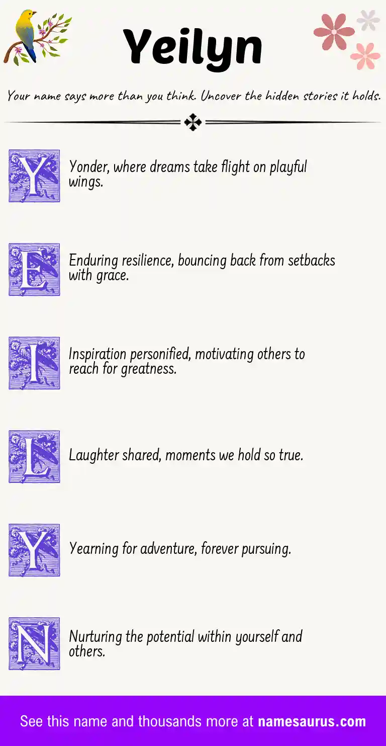 Acrostic poem about Yeilyn.