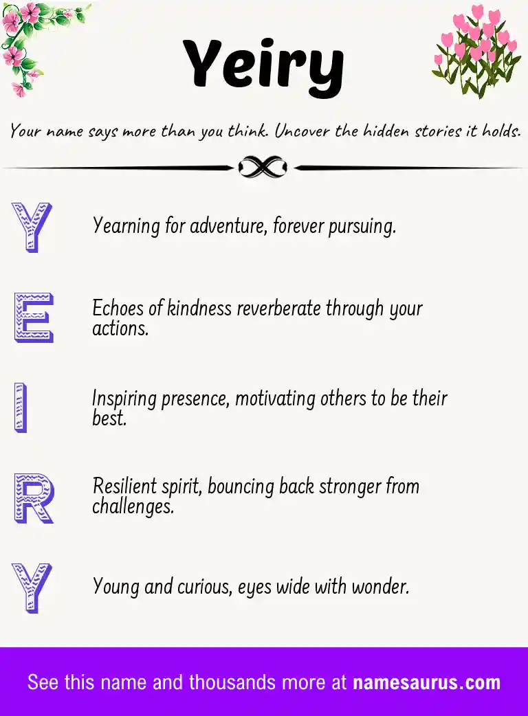 Acrostic poem about Yeiry.
