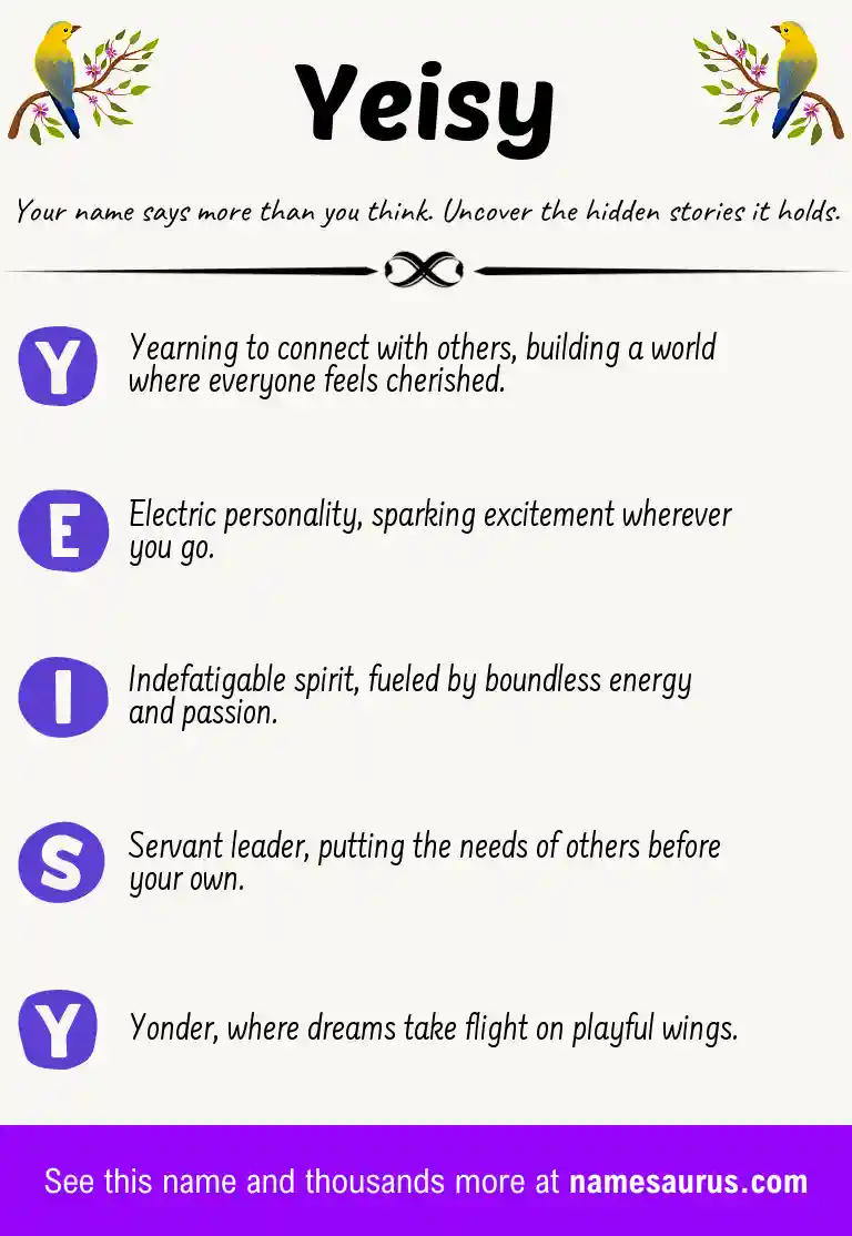 Acrostic poem about Yeisy.