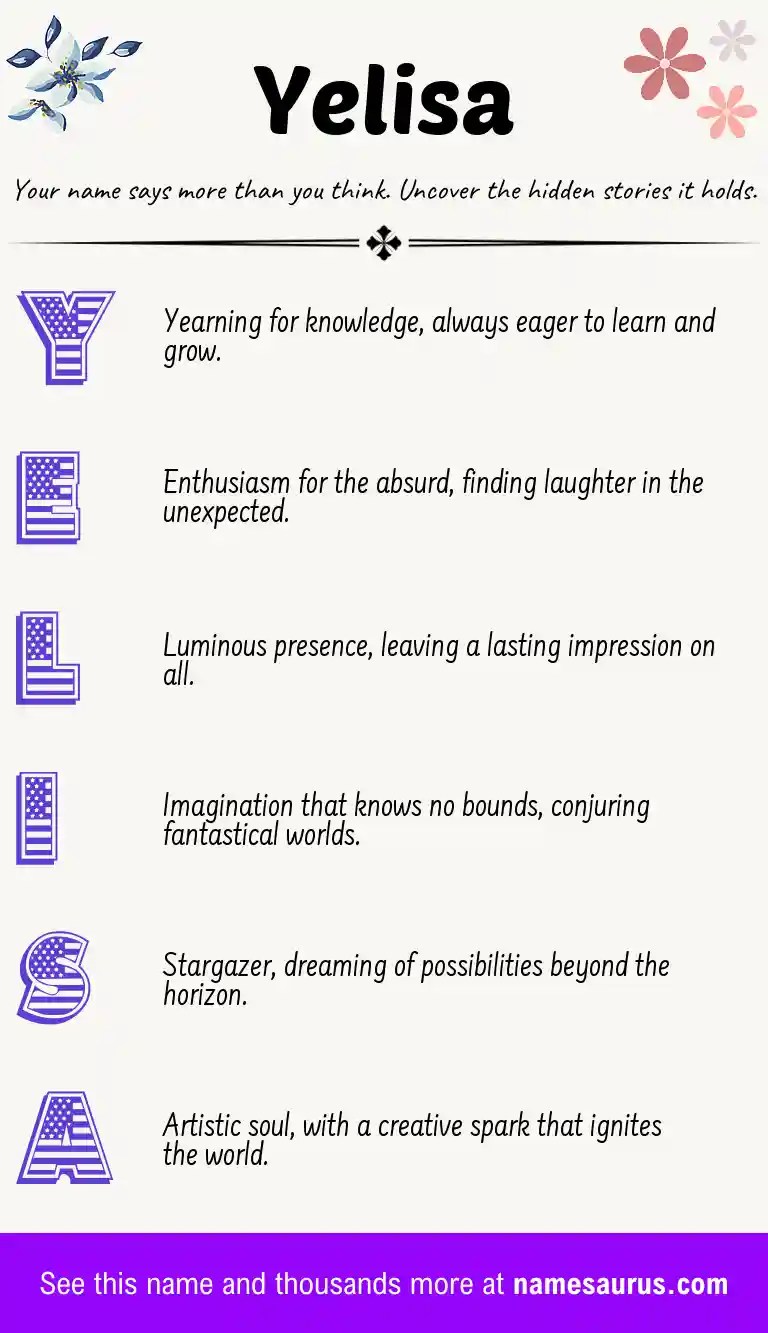 Acrostic poem about Yelisa.