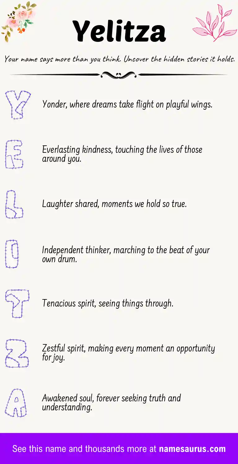 Acrostic poem about Yelitza.