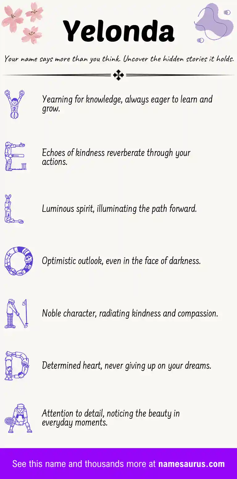 Acrostic poem about Yelonda.