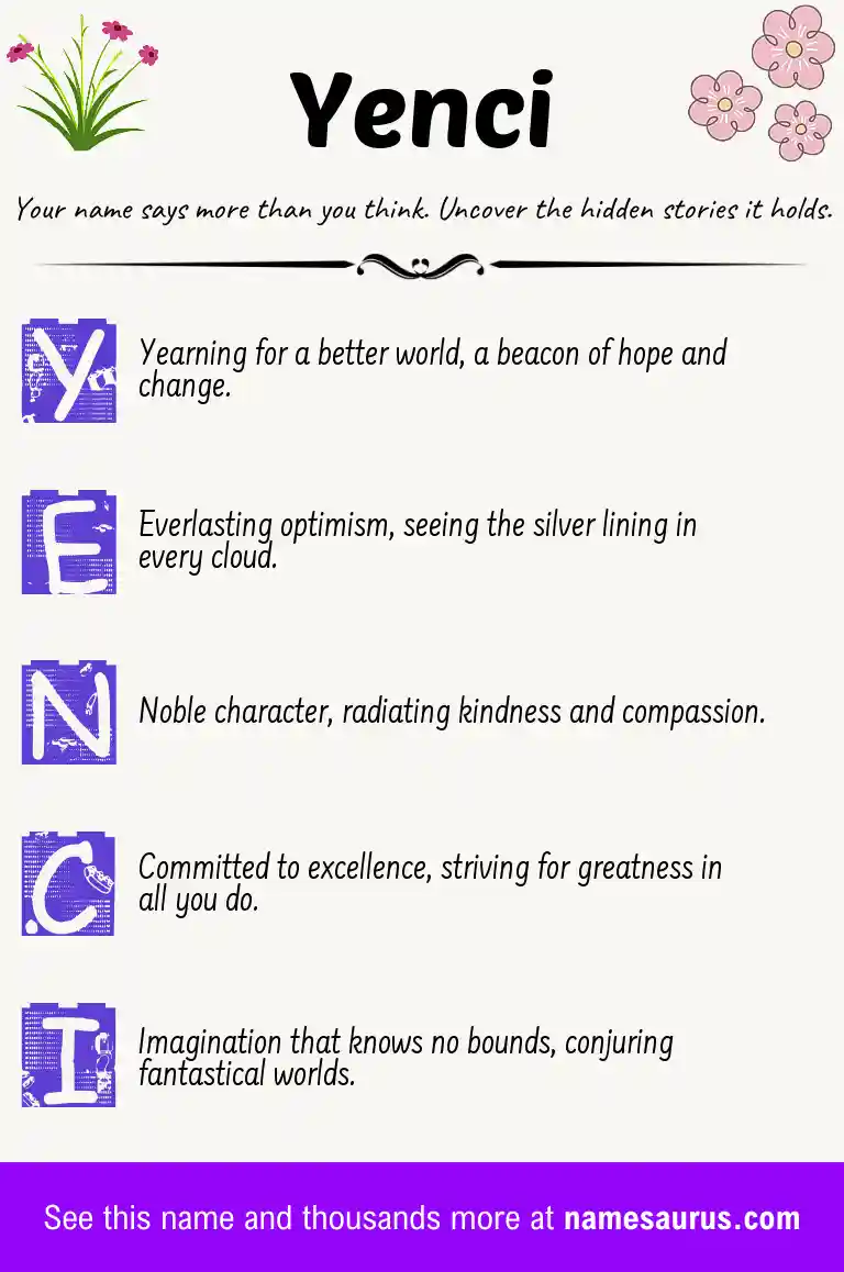 Acrostic poem about Yenci.