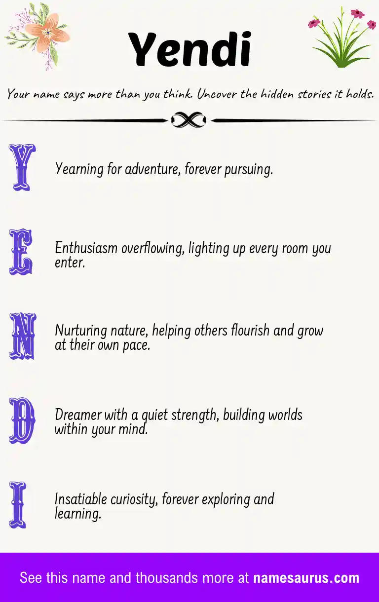 Acrostic poem about Yendi.