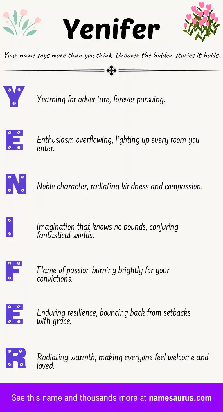 Acrostic poem about Yenifer.