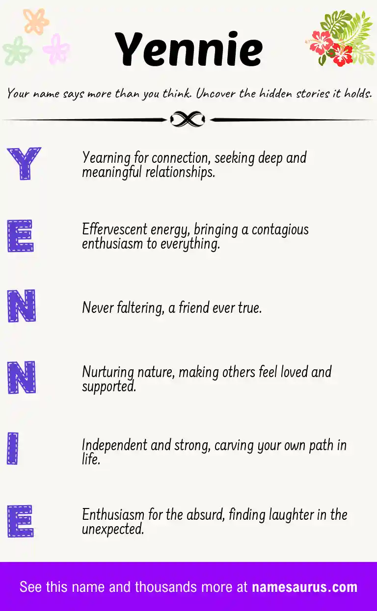 Acrostic poem about Yennie.